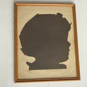 Vintage silhouette Picture Child Bust Framed 14.5”x11.5”